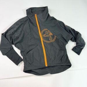 Zumba Wear Jacket Womens Small Gray Full-Zip Activewear Long-Sleeve Stand-Up Col